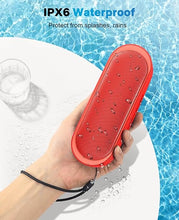 Load image into Gallery viewer, LENRUE Bluetooth Speakers, Waterproof Portable Speakers with TWS, 24 Playtime, Stereo Sound, Wireless for Home Shower Pool Beach Outdoor (Red)

