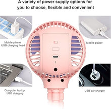 Load image into Gallery viewer, HomeLifairy Stroller Fan Clip On Baby Rechargeable Portable Fan Battery Operated Fan Mini Handheld Personal Fan USB Car Seat Small Fan for Desk Stroller Accessories Crib Car Rides (Pink)
