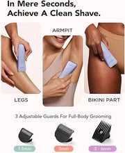 Load image into Gallery viewer, Bikini Trimmer for Women, Pubic Hair Trimmer Women -Electric Hair Trimmer Shaver Razors for Women, LADYSPOT™ Shaving Sets,with 3 Guards,Replaceable Hypoallergenic Ceramic Blade,Wet/Dry(Purple Women)
