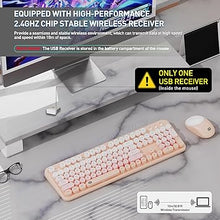 Load image into Gallery viewer, FOPETT 2.4GHz Wireless Keyboard and Mouse Set with Switch Button - Full-Size Keyboard - Compatible for Windows/Laptop/PC/Notebook/Smart TV and More - Pink
