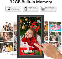 Load image into Gallery viewer, FRAMEO Digital Picture Frame- 15.6inch Digital Photo Frame with 1920 * 1080 IPS Touch Screen HD Disply,Built-in 32GB Storage,Wall-Mounted,Digital Frame Share Photos and Videos via Free App
