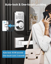 Load image into Gallery viewer, Zowill Keyless Entry Door Lock with 2 Lever Handles, Electronic Keypad Deadbolt, Auto-Locking, Anti-Peeping Password, Digital Smart Code Door Lock, Front Door Handle Sets, Satin Nickel
