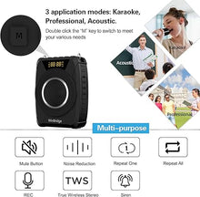 Load image into Gallery viewer, 20W Bluetooth Voice Amplifier Wireless Microphone for Teachers, Portable Waterproof Voice Amplifier for Teaching, Speaking, Classroom, Personal Mic Headset and Speaker System M801
