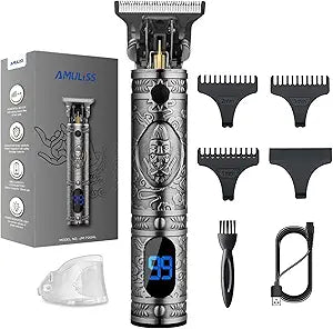 AMULISS Pro T Outline Clippers Trimmer, Electric Pro Li Blade Grooming Cordless Rechargeable,Professional 0mm Baldheaded Zero Gapped Hair Clipper for Men