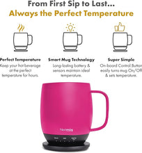 Load image into Gallery viewer, Nextmug - Temperature-Controlled, Self-Heating Coffee Mug (True Pink - 14 oz.)
