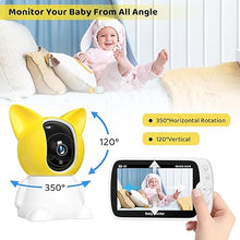 Load image into Gallery viewer, Baby Monitor with Camera and Audio, 1080P Baby Monitor No WiFi, 5&#39;&#39; LCD Screen, Night Vision, 1000ft Long Range, VOX, 8 Lullabies, 2-Way Talk, and Remote Pan Tilt Zoom
