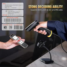 Load image into Gallery viewer, TEEMI 2D Barcode Scanner with Smart Stand USB Wired Handheld Automatic QR Data Matrix PDF417 OCR bar Codes Imager Global Shutter Computer Screen Scan for Windows Mac and Linux PC POS, Stand Included
