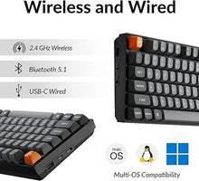 Load image into Gallery viewer, Keychron K8 Max Custom Mechanical Keyboard Wireless, TKL 2.4 GHz/Bluetooth 5.1/Wired QMK Programmable RGB, Hot-Swappable with Keychron Super Red Switch Compatible with Mac Windows Linux

