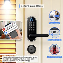 Load image into Gallery viewer, Keyless-Entry Keypad Fingerprint Smart Lock: Digital Door Lock with Code Passcode, Electronic Door Handle, Biometric Door Knob for Entry Door, Bedroom Door (Silver)
