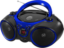 Load image into Gallery viewer, Jensen CD-490 Portable Sport Stereo CD Player with AM/FM Radio and Aux Line-in &amp; Headphone Jack (Blue)
