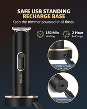 Load image into Gallery viewer, PRITECH Manscape Trimmer for Men, Beard Trimmer for Men, Rechargeable Shavers for Men, Electric Razor for Men, Cordless Hair Clippers, Waterproof Body Trimmer with Standing Recharge Dock(Black)
