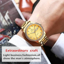 Load image into Gallery viewer, OLEVS Luxury Diamond Watches for Men Waterproof Mens Fine Business Casual Watch Calendar Week Analog Quartz Watch for Christmas
