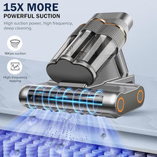 Load image into Gallery viewer, Mattress Vacuum Cleaner, Handheld Bed Vacuum with UV-C Light, 16Kpa Suction &amp; 30000 RPM Dual Drum Brushes,140°F Hot Air &amp; Ultrasonic,500W Power Mattress Cleaner, Quickly Removes Dust(Corded)
