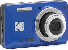 Load image into Gallery viewer, KODAK PIXPRO FZ55-BL 16MP Digital Camera 5X Optical Zoom 28mm Wide Angle 1080P Full HD Video 2.7&quot; LCD Vlogging Camera (Blue)
