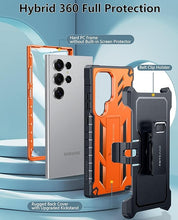Load image into Gallery viewer, FNTCASE for Samsung Galaxy S25-Ultra Case: Military Grade Rugged Cell Phone Cover with Kickstand &amp; Holster | Shockproof TPU Protection Bumper Matte Textured Design for S25 Ultra Cases 6.9 inch(Orange)
