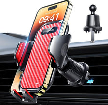 Load image into Gallery viewer, VANMASS Car Phone Holder Mount 2024 Upgraded [Patent Steel-Hook] Car Vent Phone Mount Clip Military-Grade Shockproof Cell Phone Car Mount Handsfree Truck Stand Vent Cradle for iPhone 15 Android,Red
