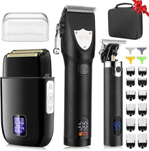 Load image into Gallery viewer, Suttik Professional Hair Clippers and Trimmers Set, Electric Razor Foil Shavers for Men, 3 in 1 Cordless Barber Kit Hair Cutting Kit with Travel Case Barber Clippers Set Professioal for Men
