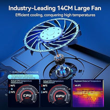 Load image into Gallery viewer, llano Gaming Laptop Cooler, Laptop Cooling Pad Stand with 5.5inch External Cooling Fan, Fast Cooling Computer Laptop 15.6-21in, Adjustable Speed, Touch Control, 3-Port USB A, A Mouse Pad Included
