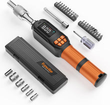 Load image into Gallery viewer, Rachet Digital Torque Screwdriver, 0.3-5.9 Ft.lb/0.4-8 Nm, 1/4'' Drive Inch Pound Torque Screwdriver Wrench Electrician with Buzzer &amp; LED Indicator for Bike Scope Mounting
