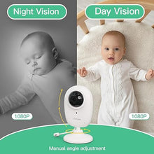 Load image into Gallery viewer, Smart Video Baby Monitor,1080P Baby Room Camera, APP Control,WiFi On/Off Switch,AI Detection, Cry Monitor and Lullabies, HD Night Vision, Two-Way Audio, Cloud &amp; SD Card Storage
