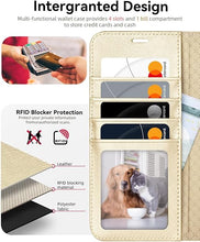 Load image into Gallery viewer, OCASE Compatible with Galaxy S25 Plus Wallet Case, PU Leather Flip Folio Case with Card Holders RFID Blocking Kickstand [Shockproof TPU Inner Shell] Protective Phone Cover 6.7 Inch 2025, Gold
