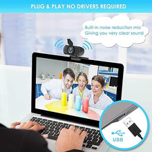 Load image into Gallery viewer, Full HD 1080P Webcam with Privacy Shutter and Tripod, Pro Streaming Web Camera with Microphone, Widescreen USB Computer Camera for Laptop Desktop
