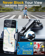 Load image into Gallery viewer, [2024 Upgrade 80LBS Strong Suction]YRU Car Phone Holder Mount,[Bumpy Road Stable]Dashboard Cell Phone Holder for Car Air Vent Windshield Phone Stand for iPhone 15 14 13 12 Pro Max Samsung Truck, Black
