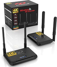 Load image into Gallery viewer, Wireless HDMI Transmitter and Receiver 4K, Binken 820Ft/250m Wireless HDMI Extender 5G Kit Support 4K@30 Hz, for Streaming Video Audio from Laptop,PC, Cable Box to HDTV Projector Monitor IR Support
