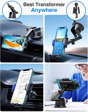 Load image into Gallery viewer, VANMASS [True Military-Grade] Car Phone Holder [2024 Best Suction &amp; Clip] Cell Phone Mount for Dashboard Windshield Vent Truck Cradle Dash Stand for iPhone 15 Pro Max 14 13 12 Android, Blue
