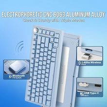 Load image into Gallery viewer, EPOMAKER Tide75 Upgraded QMK/VIA Wireless Gaming Keyboard, 75% Aluminum Mechanical Keyboard, Hot-Swap Creamy Keyboard with FR4 Plate, Bluetooth/2.4Ghz/USB-C, RGB Backlit, NKRO (Blue)
