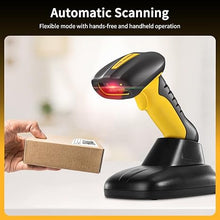 Load image into Gallery viewer, NetumScan Upgraded Industrial Bluetooth QR Barcode Scanner, IP67 Waterproof &amp; 7M Drop Proof, 2600mAh Wireless 1D 2D Bar Code Scanner with Charging Stand for Store, POS, Computer, iPhone, Android
