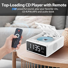 Load image into Gallery viewer, G Keni CD Player Alarm Clock Radio with Remote for Home, 10W Fast Wireless Charging, Bluetooth Boombox, FM Radio, MP3/USB Music Player, Snooze/Sleep Functions, Auto Time Setting Clock
