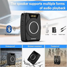 Load image into Gallery viewer, 20W Bluetooth Voice Amplifier Wireless Microphone for Teachers, Portable Waterproof Voice Amplifier for Teaching, Speaking, Classroom, Personal Mic Headset and Speaker System M801
