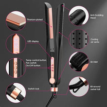 Load image into Gallery viewer, SKIMI Airflow Styler, Titanium Flat Iron Hair Straightener &amp; Curler, Professional Curling Wand with Cooling Air Vents to Lock in Style, 5 Temps &amp; Dual Voltage(Copper).
