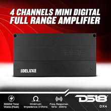 Load image into Gallery viewer, DS18 DX4 Deluxe Compact Full-Range Class D Advance Technology 4-Channel Amplifier 3000 Watts - Powerful and Compact Amp for Speakers in Your Motorcycle or Car Sound System
