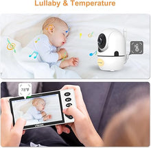 Load image into Gallery viewer, Baby Monitor with Camera and Audio, 5.5&quot; 720P HD Screen Video Baby Monitor No WiFi VOX Mode Pan-Tilt-Zoom Alarm and 1000ft Range, Night Vision Night Light Lullaby, Ideal for Baby/Elderly/Pet
