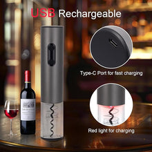 Load image into Gallery viewer, Electric Wine Opener，Rechargeable Automatic Wine Corkscrew with Foil Cutter，Type-C Charging Wine Openers With LED Light For Home Party
