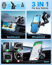 Load image into Gallery viewer, [True Military-Grade] Car Phone Holder VANMASS [2024 Strongest Suction &amp; Clip] Cell Phone Mount for Dashboard Windshield Vent Truck Accessories Cradle Dash Stand for iPhone 16 Pro Max 15 14 13 Android
