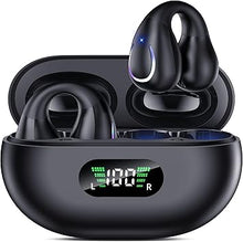 Load image into Gallery viewer, Open Ear Clip Wireless Earbuds Bluetooth 5.3, Sports Earphones Built-in Microphone with Earhooks &amp; Ear Hook, Wireless Charging Case &amp; Display, Waterproof Fitness Headphones for Exercise
