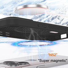 Load image into Gallery viewer, CCSmall for iPhone 16 Pro Max Heat Dissipation Case with Magnetic Ring, Mesh Breathable Hollow Cellular Hole Slim Phone Case Cover for iPhone 16 Pro Max SR Black
