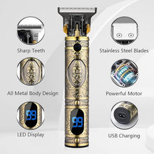 Load image into Gallery viewer, AMULISS Professional Mens Hair Clippers Zero Gapped Cordless Hair Trimmer Professional Haircut &amp; Grooming Kit for Men Rechargeable LED Display
