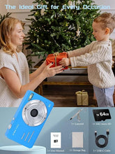 Load image into Gallery viewer, Digital Camera 4K Kids Camera Digital with 48MP High Resolution,16X Zoom Large 2.4&#39;&#39; Screen This Camera Comes with 64GB Micro SD Card,Big Battery for Kids Boys and Girls (Blue)
