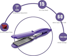 Load image into Gallery viewer, MBHAIR Ceramic Crimper Iron for Volumizing Fluffy Hairstyle, Corrugation Crimper Hair Iron, Anti Static Ceramic Hair Crimping Iron Adjust Temperature (Purple)
