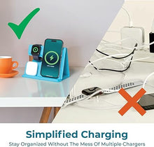 Load image into Gallery viewer, BLACK+DECKER 3 in 1 Charging Station for Apple Multiple Devices, Wireless Foldable Travel Charger for Multiple Devices iPhone 16 15 14 13 Pro Max Plus &amp; Apple Watch Series/AirPods (Loch Ness)
