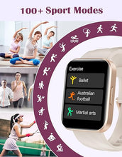 Load image into Gallery viewer, RUIMEN Smart Watches for Women Men (Answer/Make Calls) Compatible with iPhone/Android Phones, 1.85&quot; HD Screen Fitness Tracker Heart Rate Monitor 100+ Sports Tracker Watch Waterproof (Milky White)
