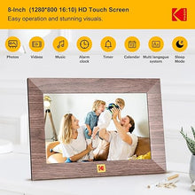 Load image into Gallery viewer, KODAK 8Inch WiFi Digital Picture Frame, 1280x 800 IPS HD Touchscreen Digital Photo Frame with 32GB Storage, Easy Setup to Share Photos or Videos Instantly from Anywhere(Khaki-WiFi)
