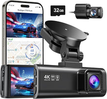 Load image into Gallery viewer, REDTIGER Dash Cam Front Rear, 4K/2.5K Full HD Dash Camera for Cars, Included 32GB Card, Built-in Wi-Fi GPS, 3.16” IPS Screen, Night Vision, 170°Wide Angle, WDR, 24H Parking Mode(F7NP)
