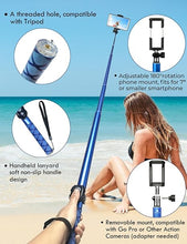 Load image into Gallery viewer, 118&#39;&#39; 9.8ft Long Selfie Stick for iPhone, Android, Extended Super Long Pole, Selfie Stick Tripod with Remote, for Selfies/Video Recording, Includes Phone Tripod, Bluetooth Wireless Remote (20 to 118&quot;)
