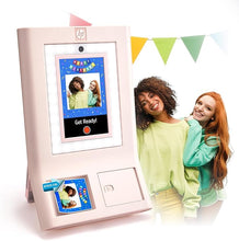 Load image into Gallery viewer, HP Sprocket Photo Booth Machine Instant Color Photo Printer - 10.1&quot; Touchscreen, LED Ring Light - Customize w/250+ Fun Frames, Prints on 3x4 Zink Paper or Share via QR Code, Mobile Notify App -Pink

