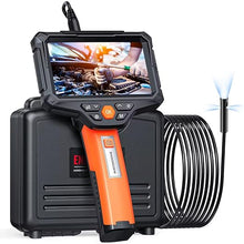 Load image into Gallery viewer, Triple Lens Endoscope Camera with Light, 5&quot; IPS Screen Borescope, 2MP Inspection Camera with 8 Adjustable Led, 1080P HD Waterproof Industrial Snake Camera with 16.5FT Semi-Rigid Cable
